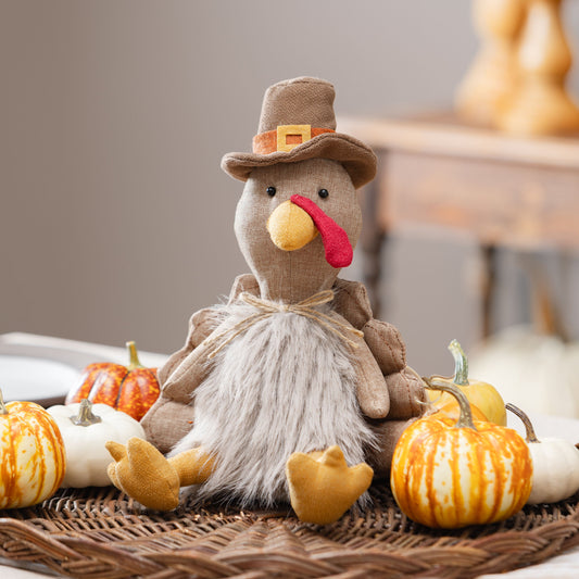 Harvest Turkey Table Accent with Autumn Tones for Fall Decorating