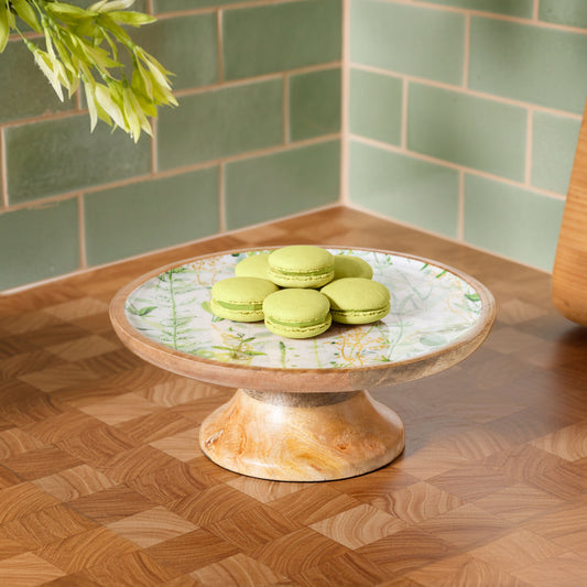 Round Cake Stand with Elevated Platform for Indoor and Outdoor Serving