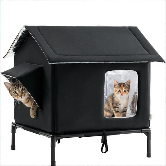 Elevated Pet Bed with Moisture Resistant Oxford Fabric and Steel Frame for Cats and Dogs