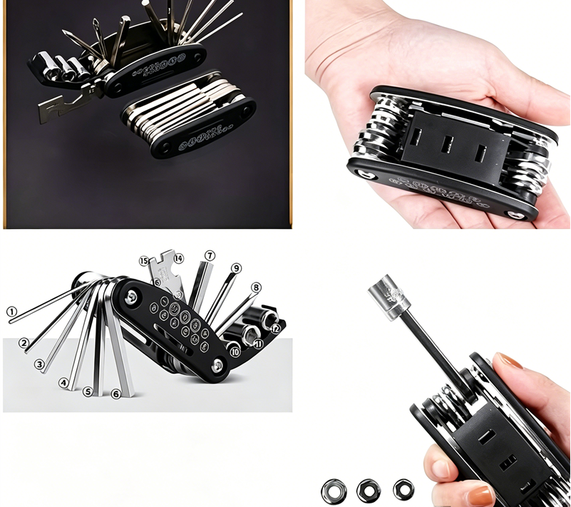 16 in 1 Socket Wrench Set with Rotating Head and Non Slip Grip for Home and Car Repair