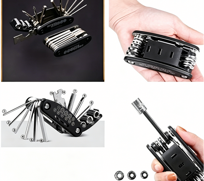 16 in 1 Socket Wrench Set with Rotating Head and Non Slip Grip for Home and Car Repair