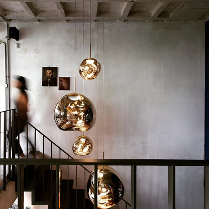 Multi-Head Pendant Light with Sculptural Melt Design