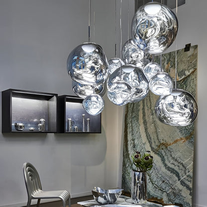 Multi-Head Pendant Light with Sculptural Melt Design