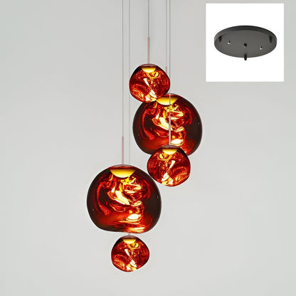 Multi-Head Pendant Light with Sculptural Melt Design