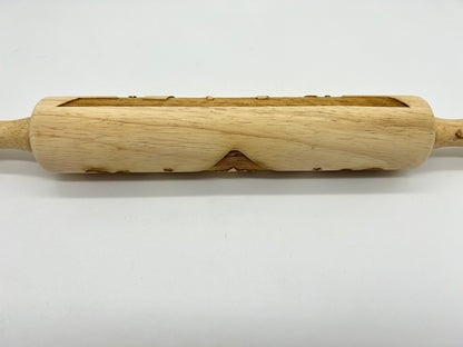 Embossed Rolling Pin Carved with a Nativity Scene for Sugar Cookies, Springerle, Gingerbread, Fondant and Clay