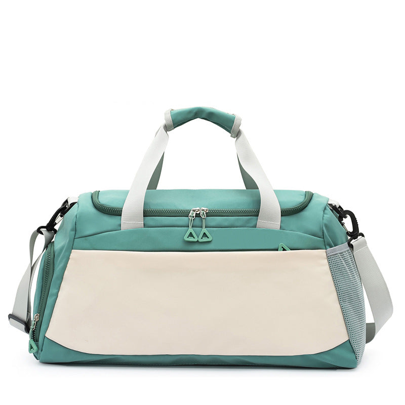 Large Weather Resistant Travel Duffel Bag with Padded Handles and Removable Strap for Workouts