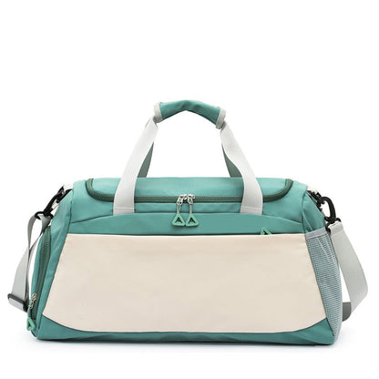 Large Weather Resistant Travel Duffel Bag with Padded Handles and Removable Strap for Workouts
