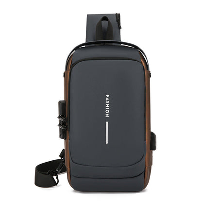 Compact Crossbody Chest Bag with Padded Shoulder Strap and Zippered Compartments for Daily Errands