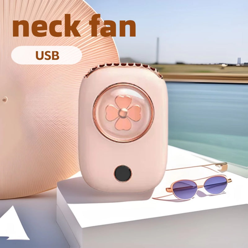 Portable USB Neck Fan with Digital Battery Display and Three Speed Settings