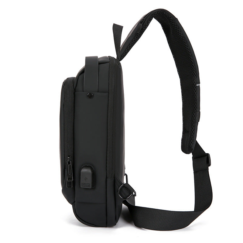 Compact Crossbody Chest Bag with Padded Shoulder Strap and Zippered Compartments for Daily Errands