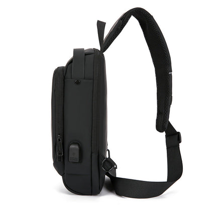 Compact Crossbody Chest Bag with Padded Shoulder Strap and Zippered Compartments for Daily Errands