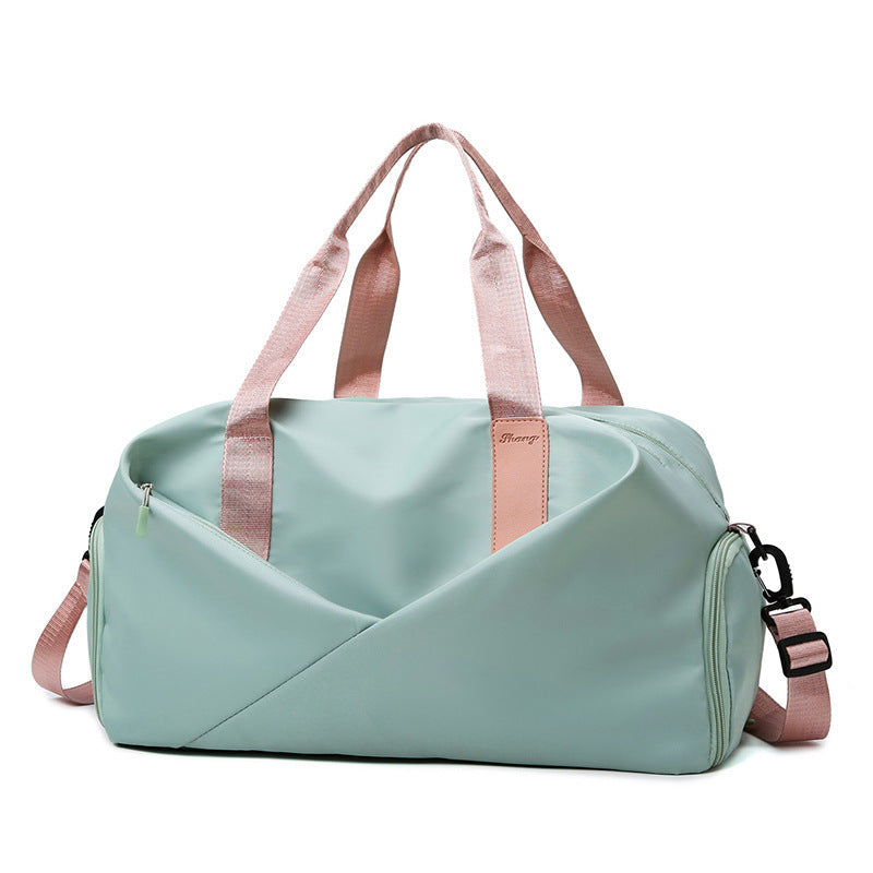 Water Resistant Workout Duffel Bag with Dedicated Shoe Pocket and Dual Carry Handles for Gym