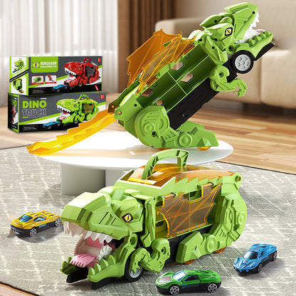 Transforming Dinosaur Truck with Car Feeding Action and Flashing Lights