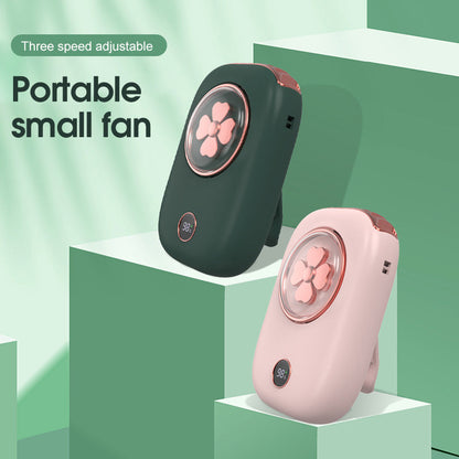Portable USB Neck Fan with Digital Battery Display and Three Speed Settings