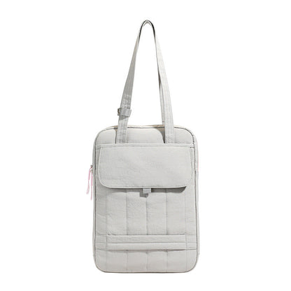 Quilted Laptop Tote Bag with Multiple Pockets and Structured Design for 15in Laptops