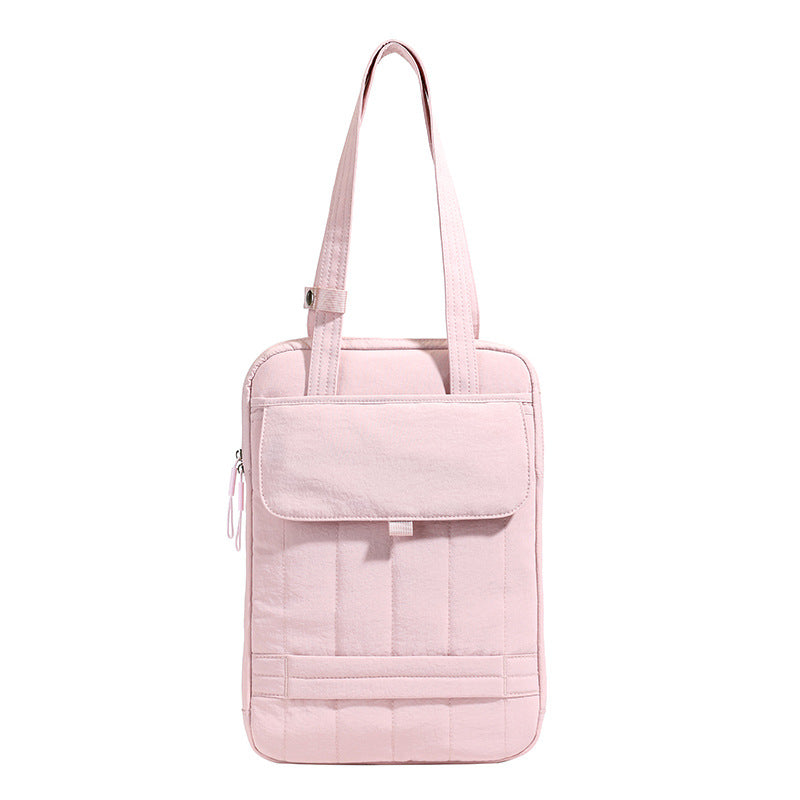 Quilted Laptop Tote Bag with Multiple Pockets and Structured Design for 15in Laptops