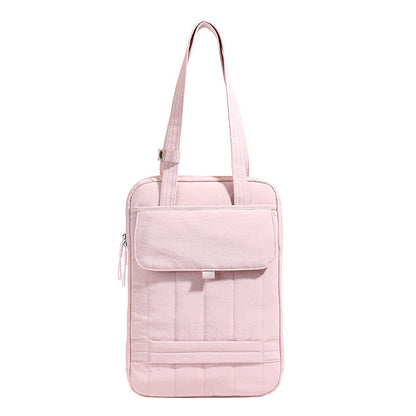 Quilted Laptop Tote Bag with Multiple Pockets and Structured Design for 15in Laptops