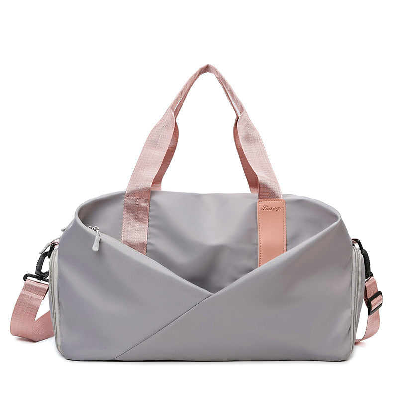 Water Resistant Workout Duffel Bag with Dedicated Shoe Pocket and Dual Carry Handles for Gym