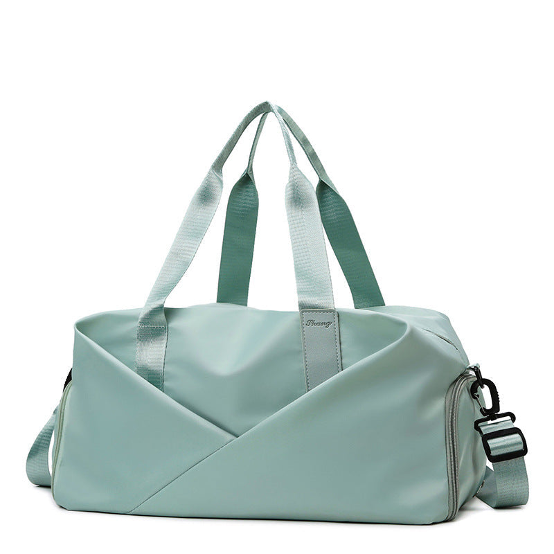 Water Resistant Workout Duffel Bag with Dedicated Shoe Pocket and Dual Carry Handles for Gym