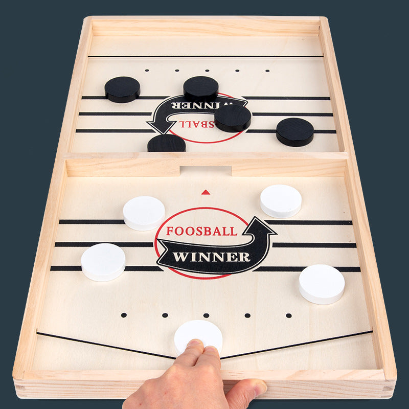 Wooden Chess Style Board Game with Sling Shot Catapults in Two Sizes