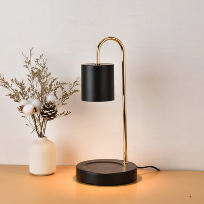 Arched Metal Table Lamp with Focused Beam and Compact Base