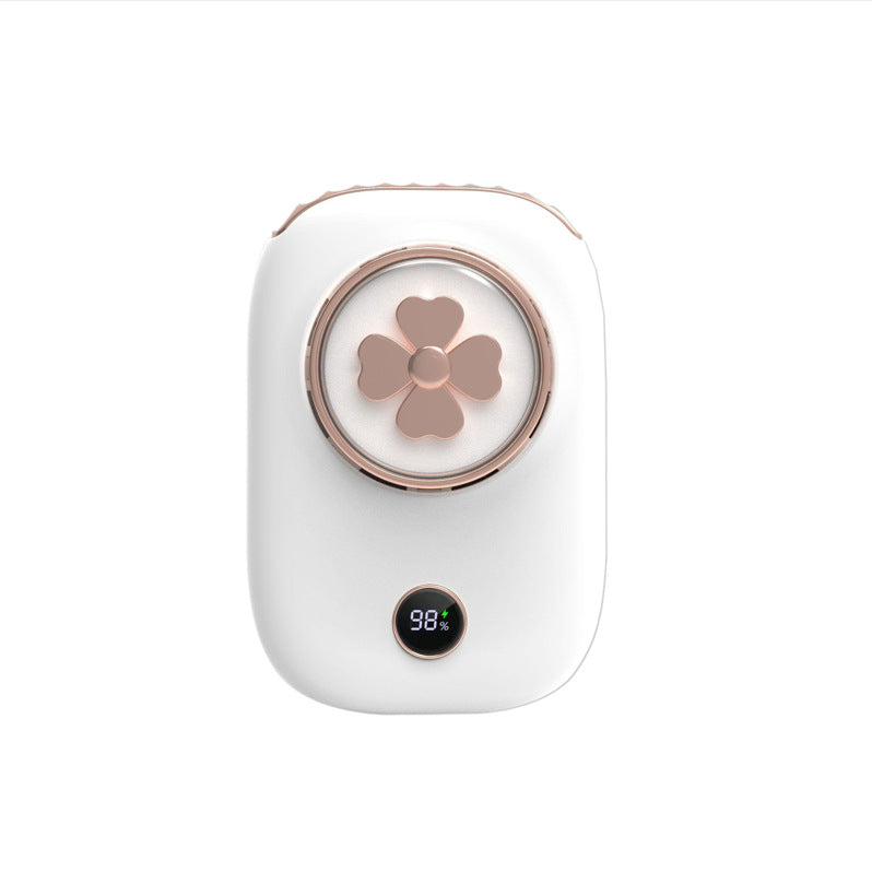 Portable USB Neck Fan with Digital Battery Display and Three Speed Settings