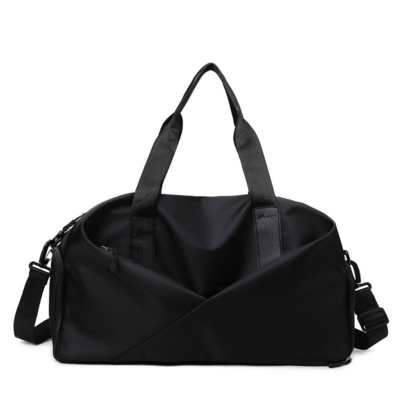 Water Resistant Workout Duffel Bag with Dedicated Shoe Pocket and Dual Carry Handles for Gym