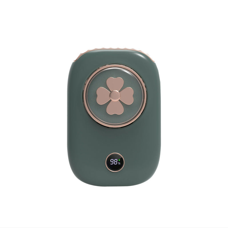 Portable USB Neck Fan with Digital Battery Display and Three Speed Settings