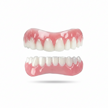 Adjustable Silicone Denture Set with Upper and Lower Pieces for Natural Fit