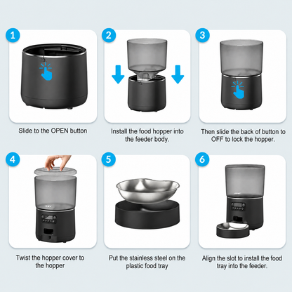 Automatic Pet Food Dispenser with Scheduled Timer and App Portion Control