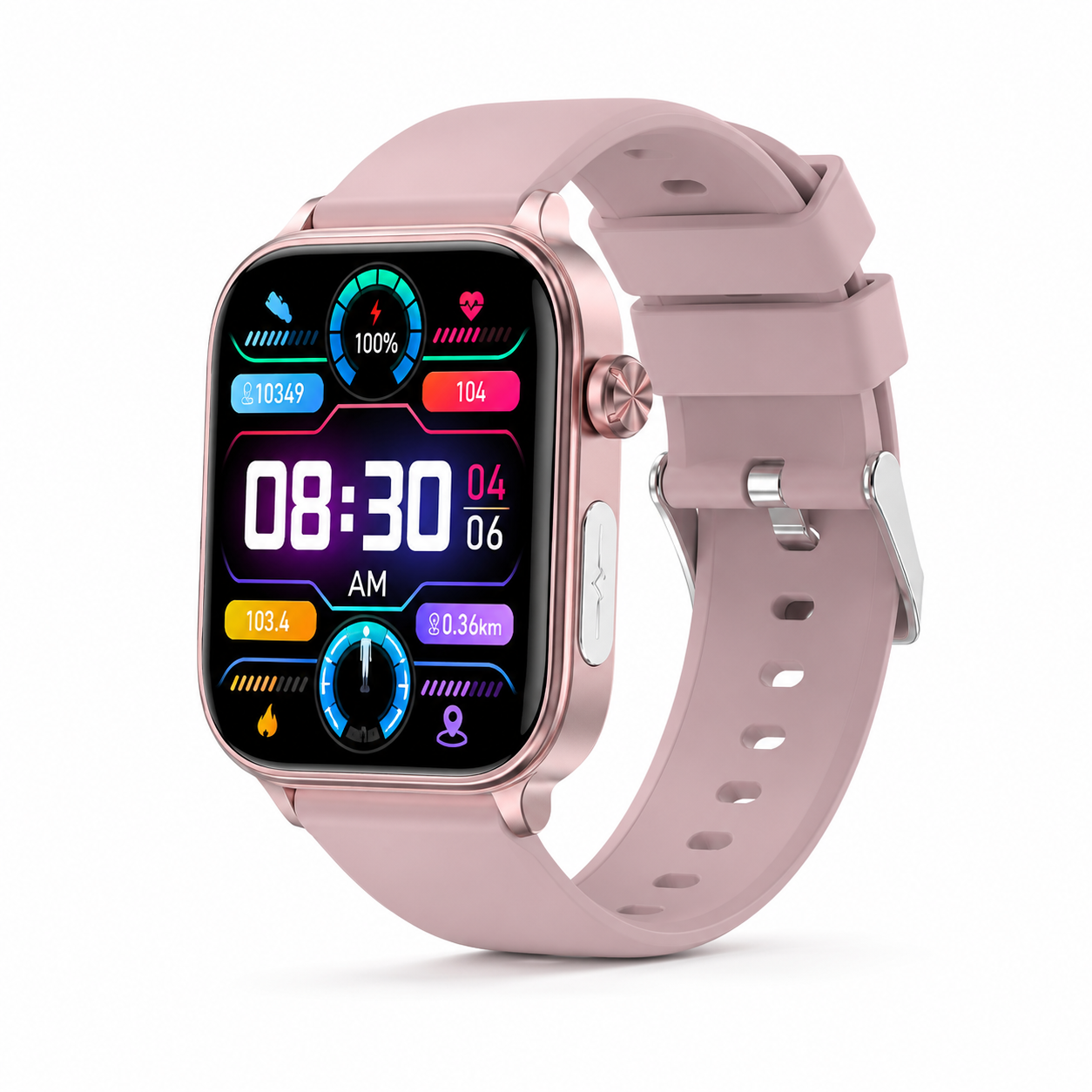 Smartwatch with SOS Alarm, Fall Detection, Heart Rate and Oxygen Tracking, Bluetooth, Water Resistant