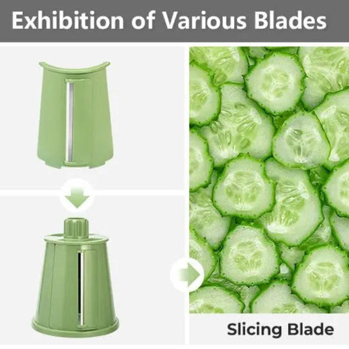 Rotationsreibe mit 5 Wechselklingen – Saugnapfbefestigung Zorenza