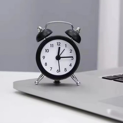 Rabbit Ear Twin Bell Alarm Clock with Low Noise Sweep and Metal Frame