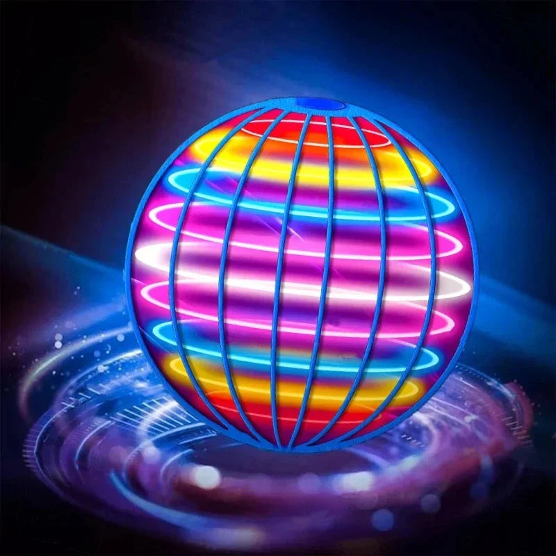 Hand-Controlled Flying Spinner with LED Light Display and Boomerang Return Flight