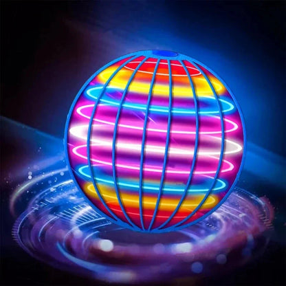 Hand-Controlled Flying Spinner with LED Light Display and Boomerang Return Flight