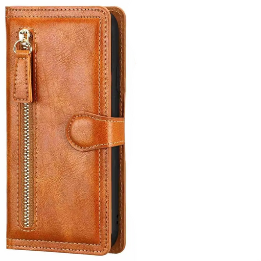 iPhone Wallet Case with Zipper Closure and Built In Stand, Multiple Card Slots
