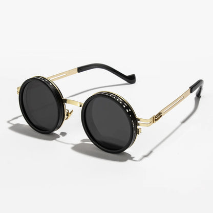 Adjustable Polarized Sunglasses with Round Frame and UV400 Protection