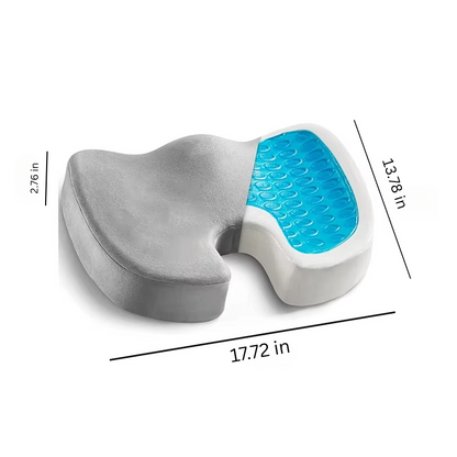 Gel and Memory Foam Seat Cushion with Non Slip Base