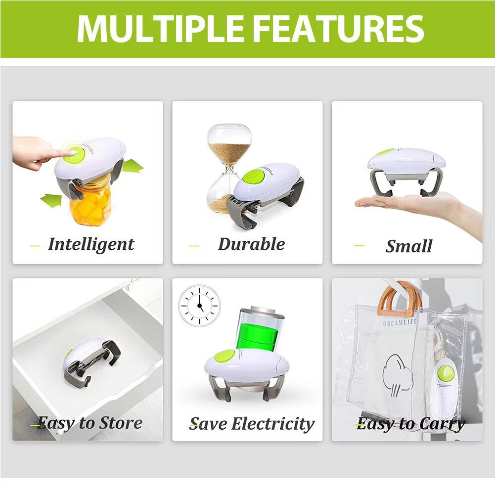 One Touch Automatic Can and Bottle Opener for Kitchen Use