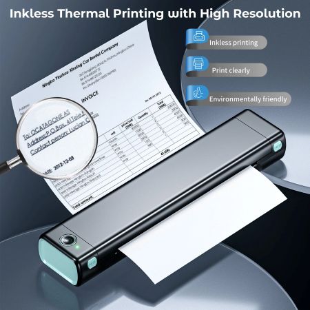 Wireless A4 Thermal Printer with No Ink Needed for Smartphones and Laptops