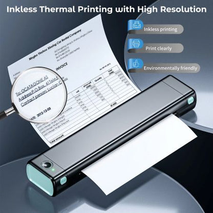 Wireless A4 Thermal Printer with No Ink Needed for Smartphones and Laptops