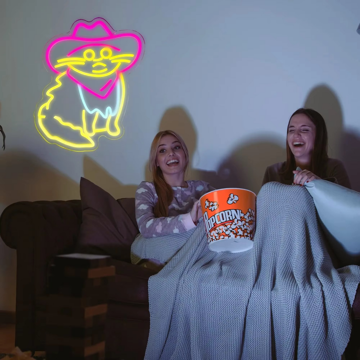 Dimmable Cowboy Cat LED Neon Light with USB Power Connection