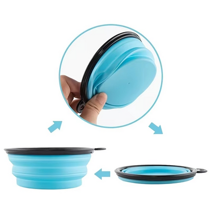Portable Silicone Pet Bowl with Collapsible Design for Food and Water