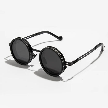 Adjustable Polarized Sunglasses with Round Frame and UV400 Protection