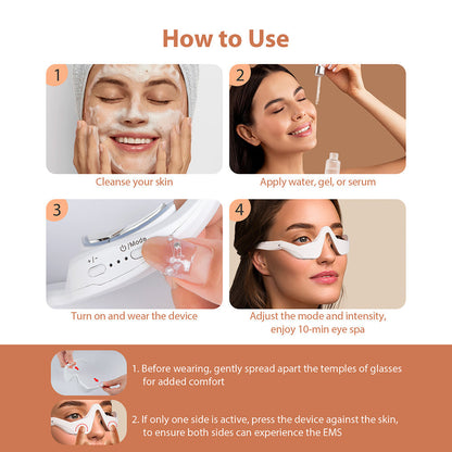 Wearable Eye Massager with Red Light and Four Massage Modes