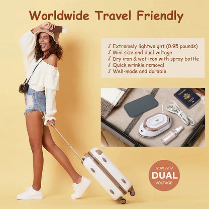 Foldable Travel Iron with Rapid Heating and Dry Wet Pressing