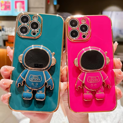 Phone Case with Foldable Astronaut Kickstand and Adjustable Viewing Angles