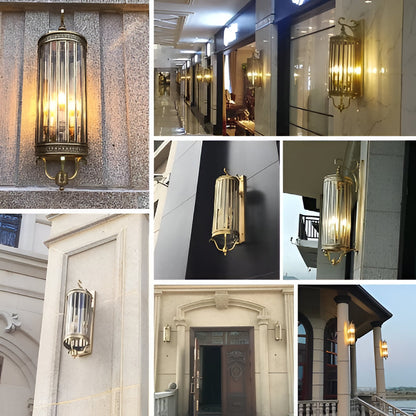 Elegant European Copper Outdoor Wall Sconce with IP65 Waterproof Rating in Two Sizes