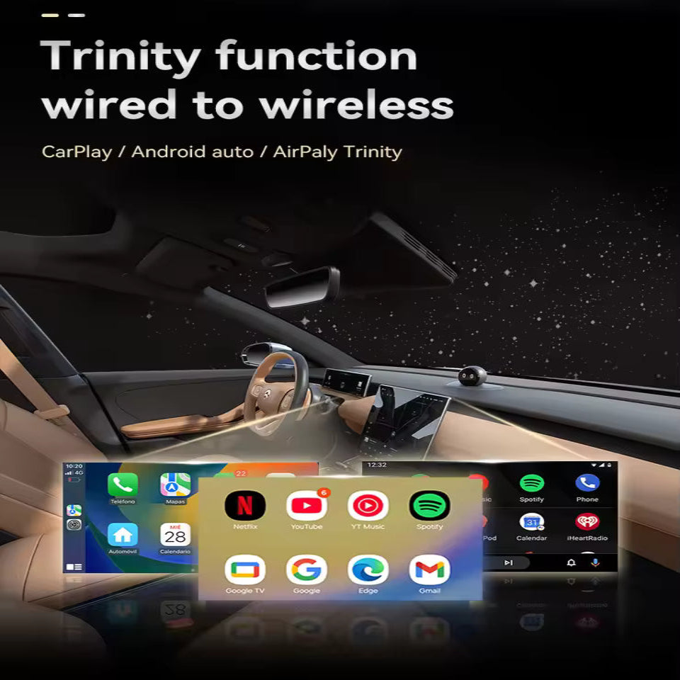 Wireless CarPlay Adapter with Screen Mirroring and Auto Pairing for Factory Systems