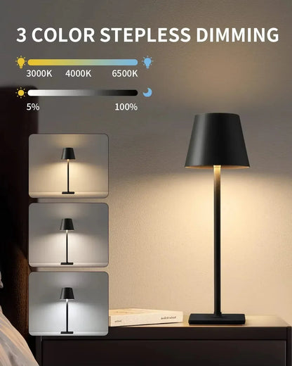 Adjustable LED Desk Lamp with Flexible Neck and Touch Control, 3 Color Modes